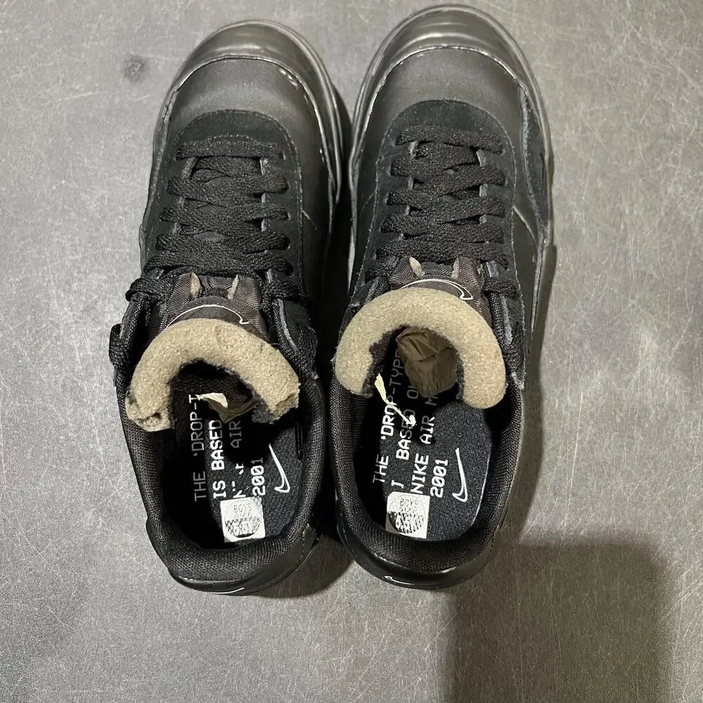 Nike Drop-Type N.354 Shoes Youth Size 5.5Y Black Low Top Leather Suede Casual